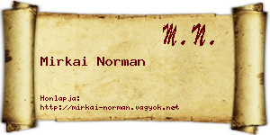 Mirkai Norman névjegykártya